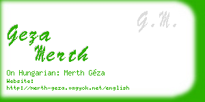 geza merth business card