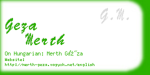 geza merth business card